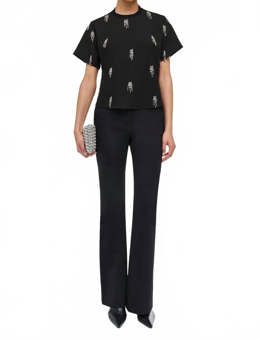 NEW SIMKHAI abelia embellished top in black